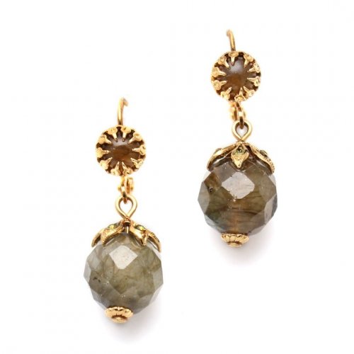 Amaro Handcrafted Autumn Mood Drop Earrings with Semi Precious Gems
