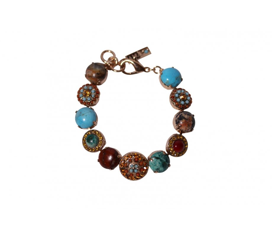 Amaro Handcrafted Bracelet - Large Round Semi Precious Colorful Gems