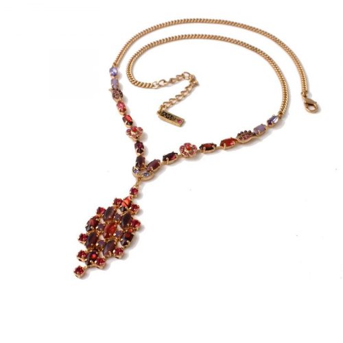 Amaro, Handmade Fiery Red and Purple Necklace - Radiant Orchid Collection