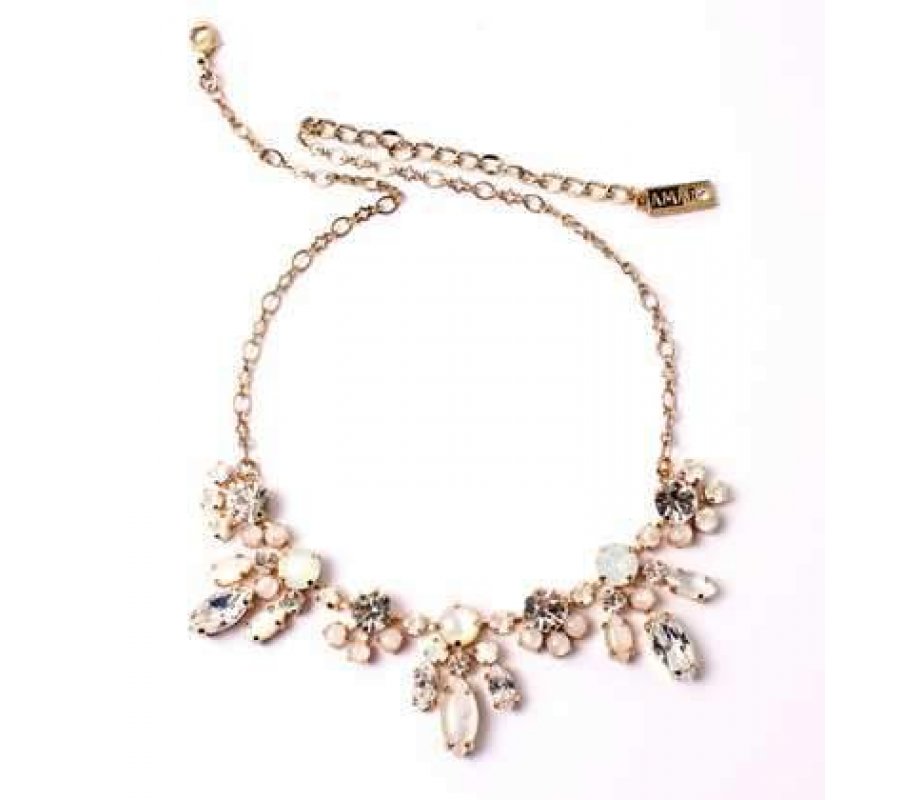 Amaro Handmade Necklace, Drop Pearls and Crystals - From Pearl Jam Collection