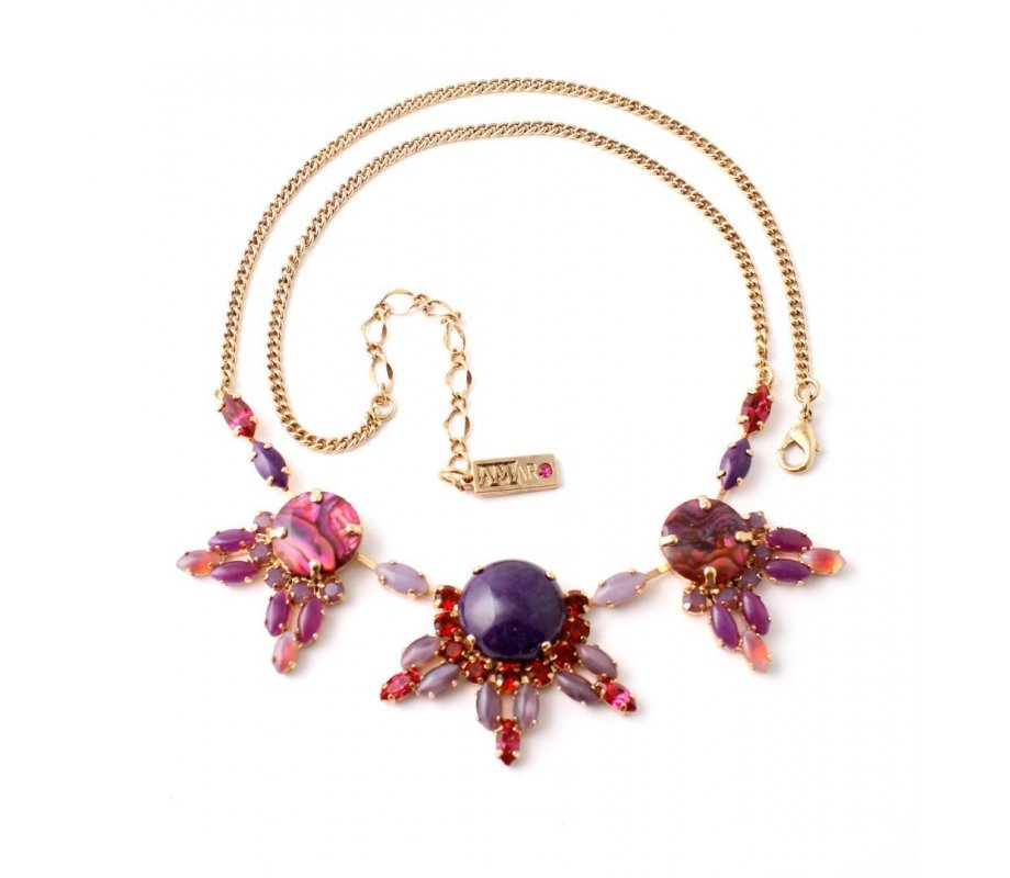 Amaro Handmade Necklace, Semi Precious Gems - From Radiant Orchid Collection