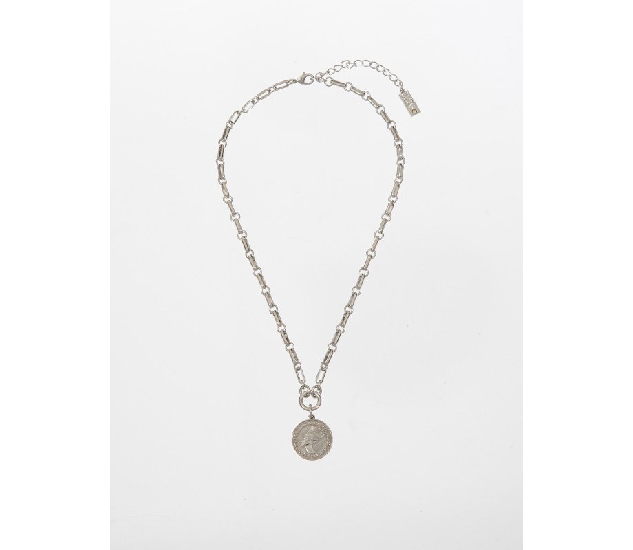 Amaro Handmade Silver Plated Antique Coin Necklace