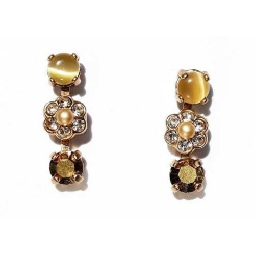 Amaro Handrafted Gold Plate Clip-On Drop Earrings - Illumination Collection