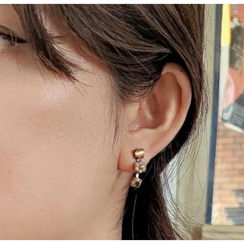 Amaro Handrafted Gold Plate Clip-On Drop Earrings - Illumination Collection