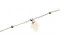 Anklet, Gold Rhodium with Gold Beads and Hamsa