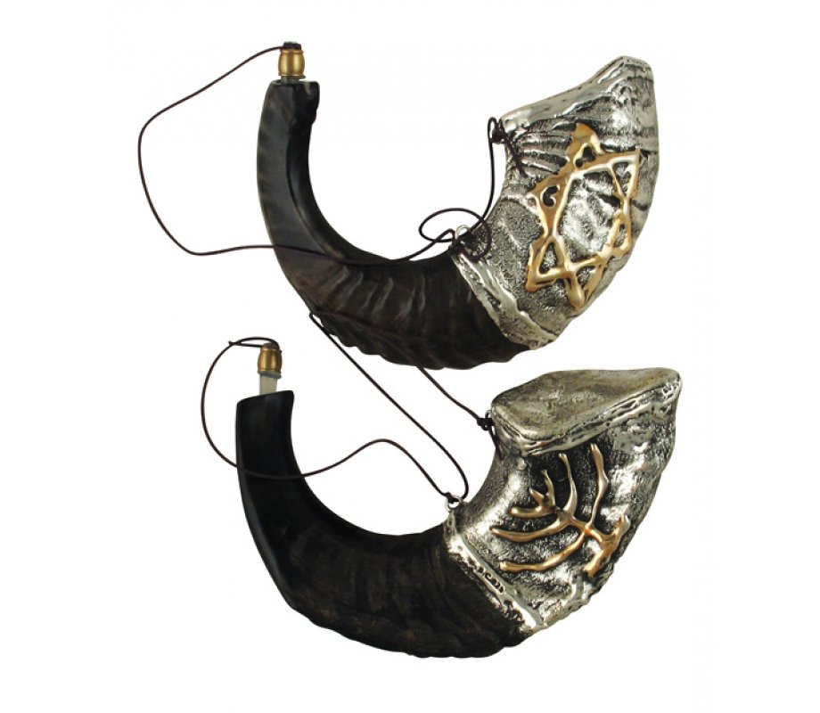 Anointing Sterling Silver Plated Rams Horn Shofar
