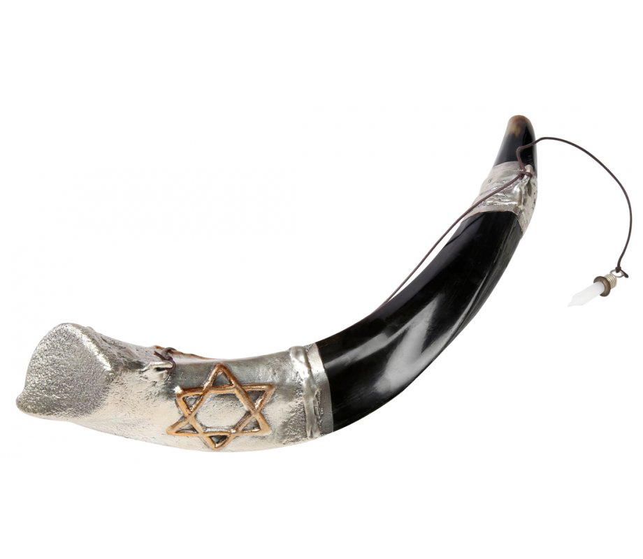 Anointing Sterling Silver Yemenite Shofar - Star of David
