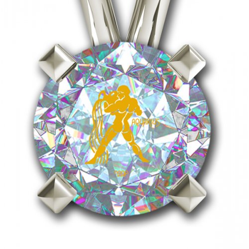 Aquarius Zodiac Pendant by Nano Jewelry- Silver