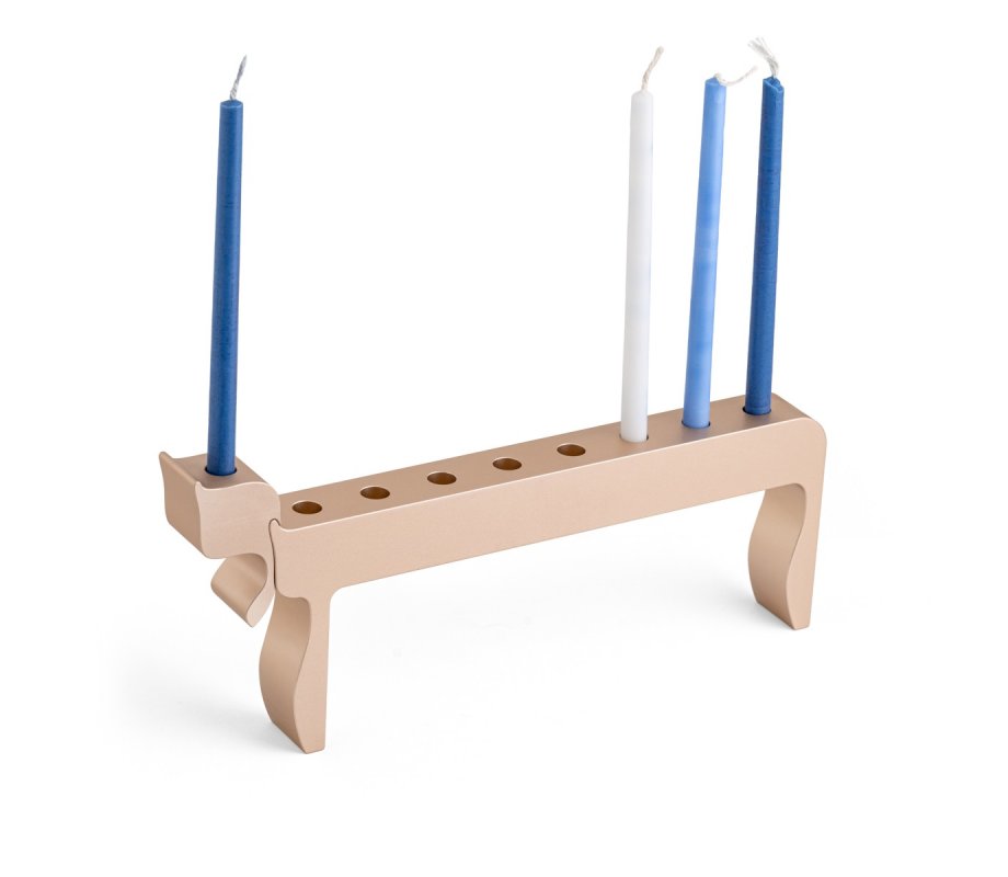 Arik Weiss Champagne Chai Chanukah Menorah - Israel Museum