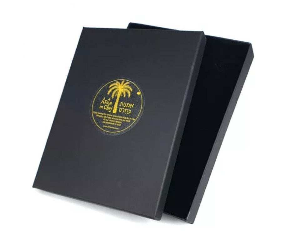 Art in Clay Handcrafted Ceramic Gold Decorated Plaque Shema Yisrael - Hear O Israel