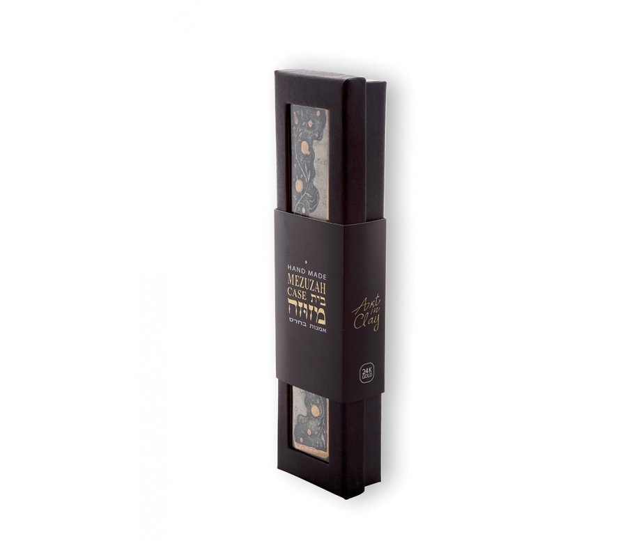 Art in Clay Handmade Ceramic Mezuzah Case - Pomegranate Design