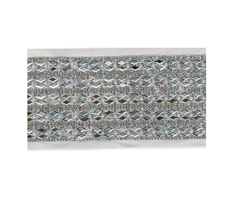 Atarah for Tallit - Stones Diamond Double Row Pattern