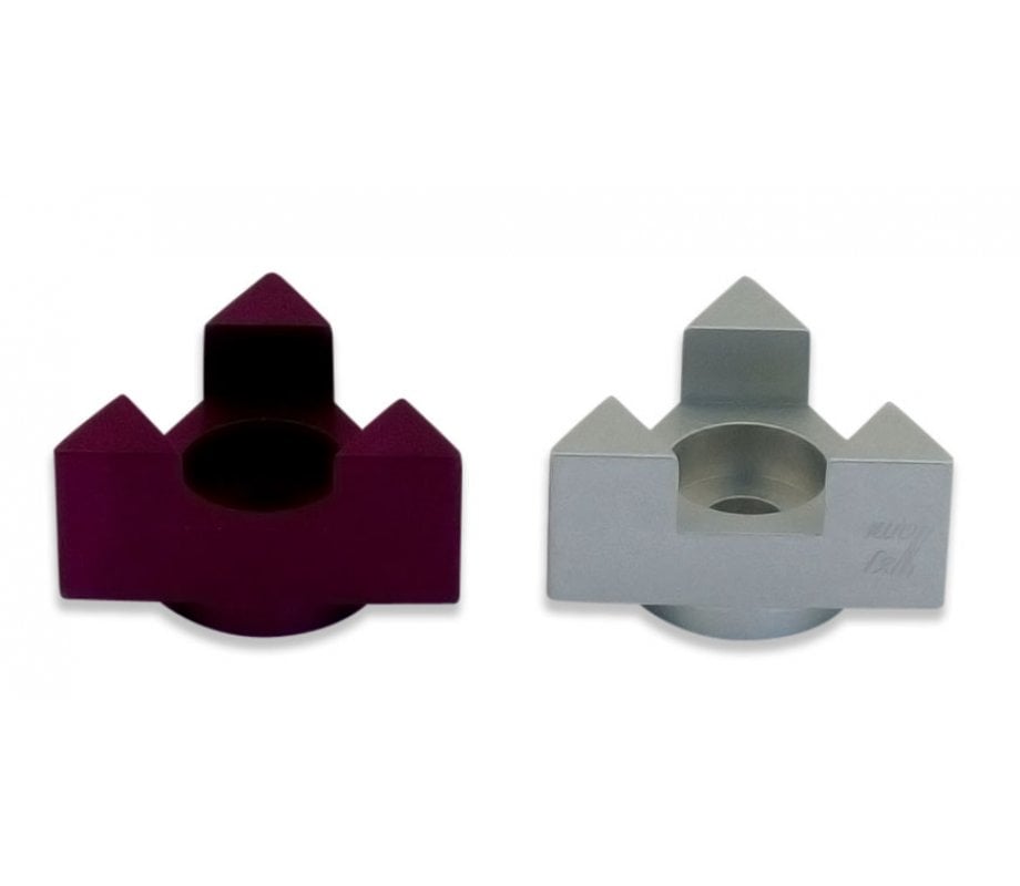 Avner Agayof Aluminum Travel Shabbat Candlesticks, Star of David - Purple