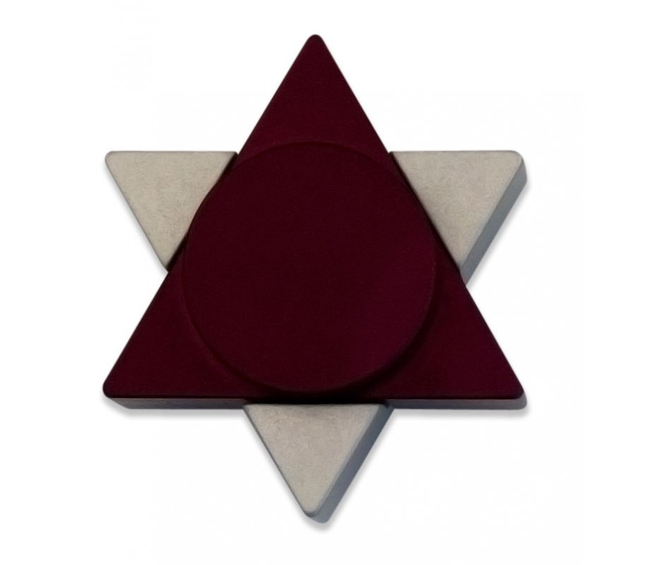 Avner Agayof Aluminum Travel Shabbat Candlesticks, Star of David - Purple