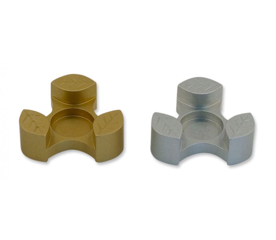 Avner Agayof Anodized Aluminum Travel Candle Holders, Leaf Collection - Gold