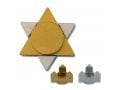 Avner Agayof Anodized Aluminum Travel Shabbat Candlesticks, Star of David - Gold