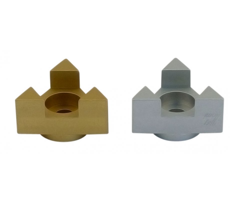 Avner Agayof Anodized Aluminum Travel Shabbat Candlesticks, Star of David - Gold