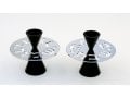 Avner Agayof Contemporary Candlesticks, Shabbat Shalom Disc - Black