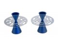 Avner Agayof Contemporary Candlesticks, Shabbat Shalom Disc - Blue