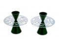 Avner Agayof Contemporary Candlesticks, Shabbat Shalom Disc  Dark Green