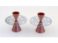 Avner Agayof Contemporary Candlesticks, Shabbat Shalom Disc - Pink