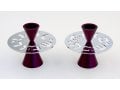 Avner Agayof Contemporary Candlesticks, Shabbat Shalom Disc - Purple