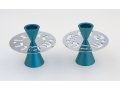 Avner Agayof Contemporary Candlesticks, Shabbat Shalom Disc  Teal