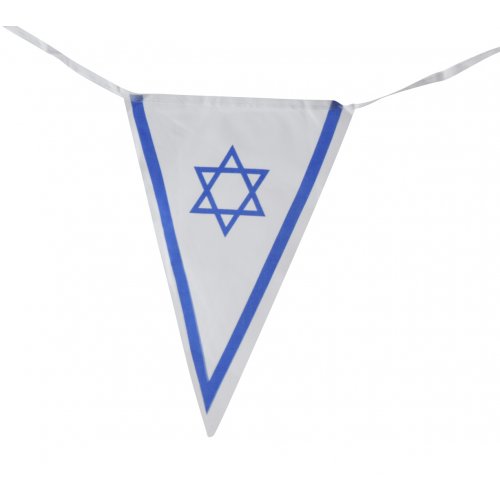 Banner Stringed Chain of 24 Israel Flags