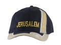 Baseball Cap with Jerusalem and Menorah Design - Dark Blue