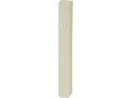 Beige Plastic Mezuzah Case, Silver Shin - Option for 10 cm or 12 cm Scroll