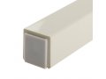 Beige Plastic Mezuzah Case, Silver Shin - Option for 10 cm or 12 cm Scroll