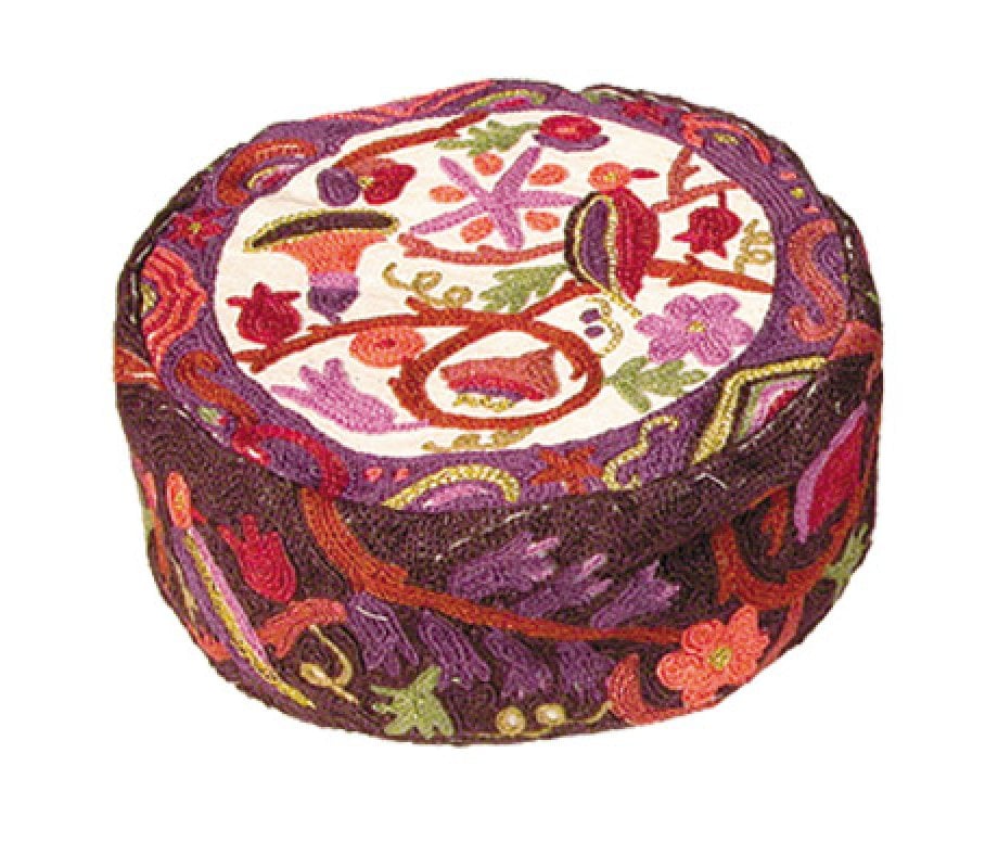 Birds and Pomegranate design Hand Embroidered Hat