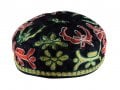 Black Bucharian Hand Embroidered Kippah