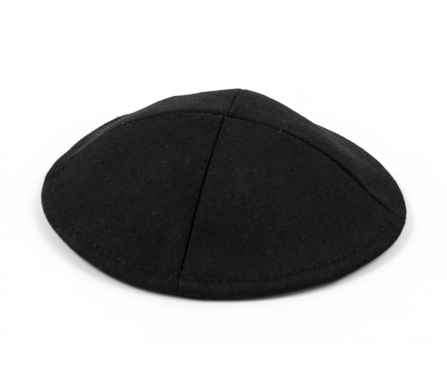 Black Cloth Kippah with Attached Clip