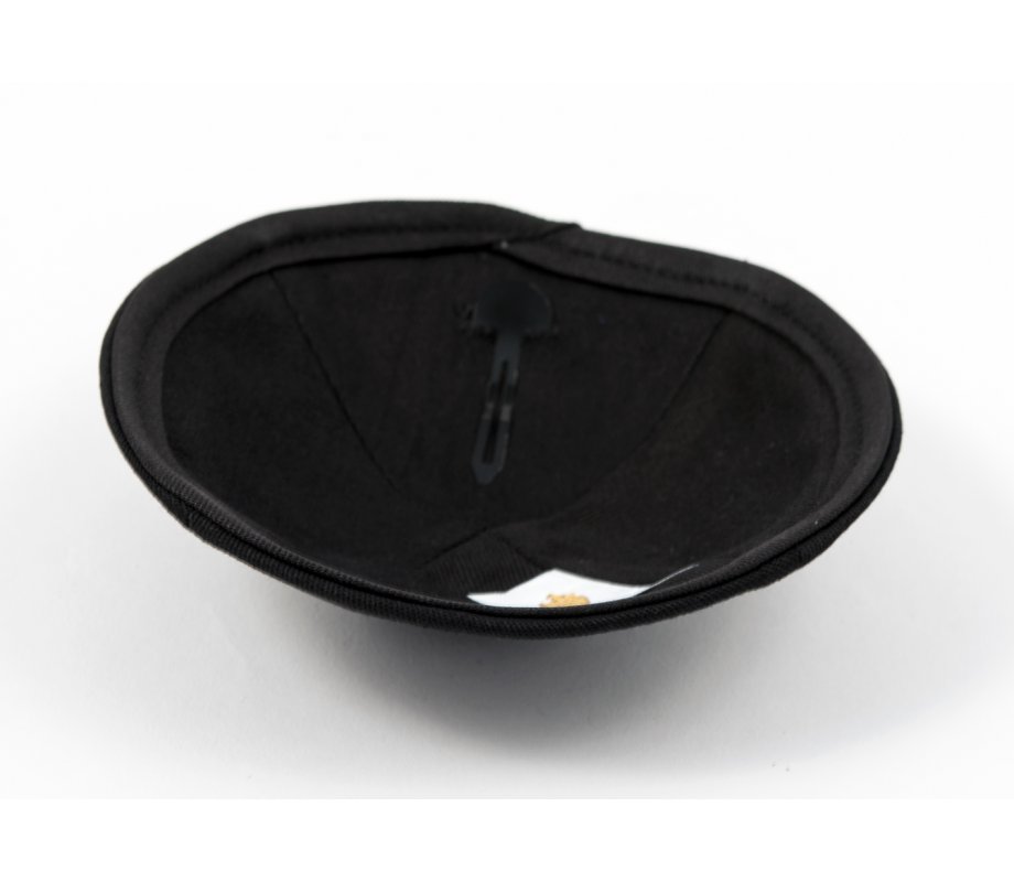 Black Cloth Kippah with Attached Clip