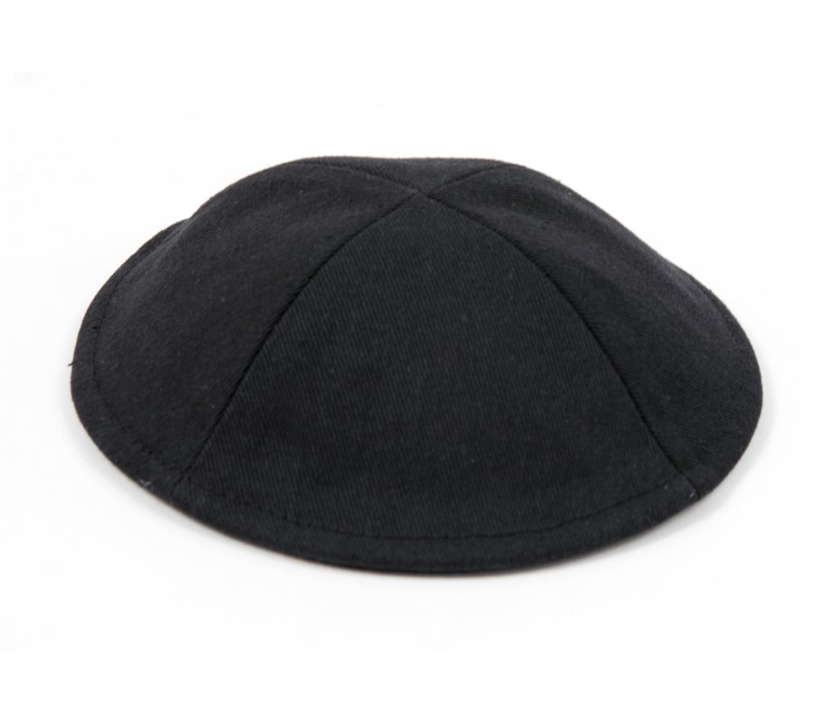 Black Cloth Kippah with Attached Clip