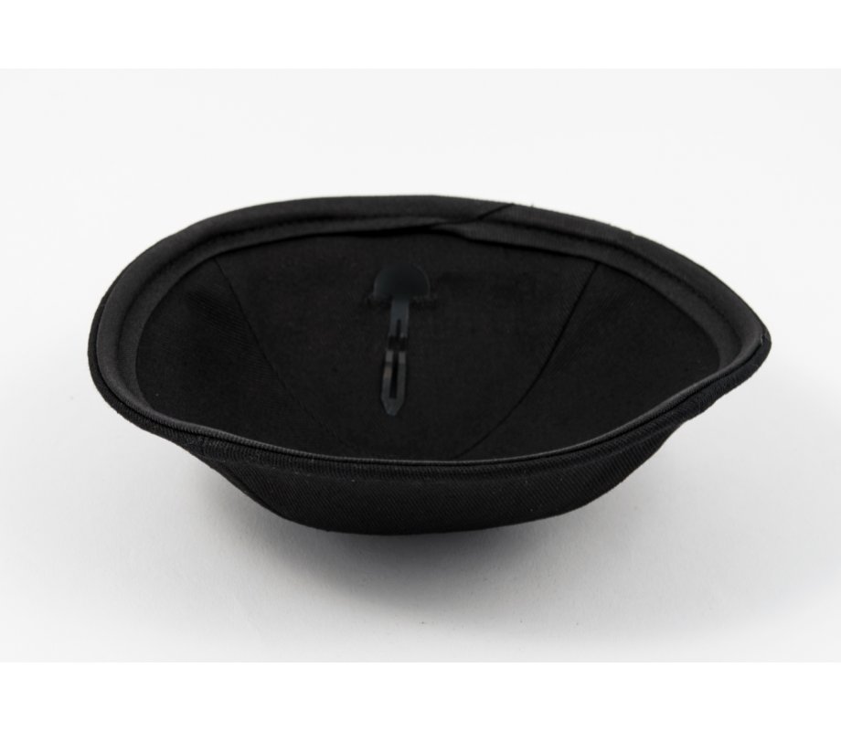 Black Cloth Kippah with Attached Clip