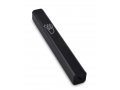 Black Colored Wood Mezuzah Case with Silver Shin Outline