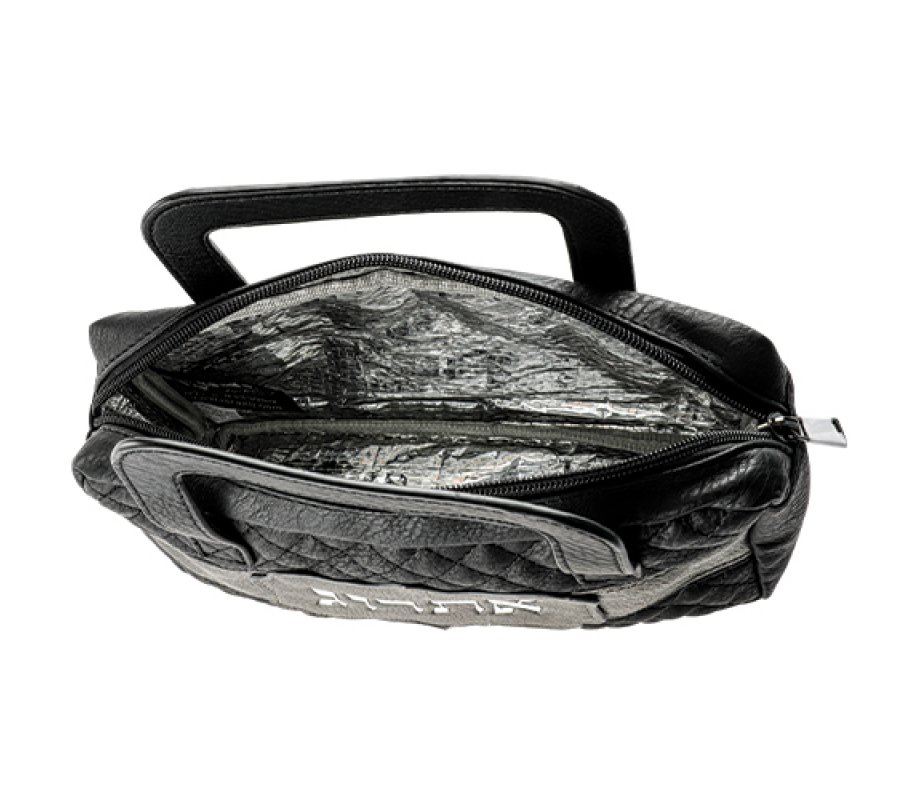 Black Faux Leather Padded Etrog Holder Bag - Briefcase Style