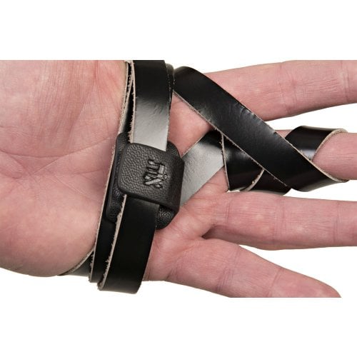 Black Leather Magnetic Tefillin Hand Strap Holder