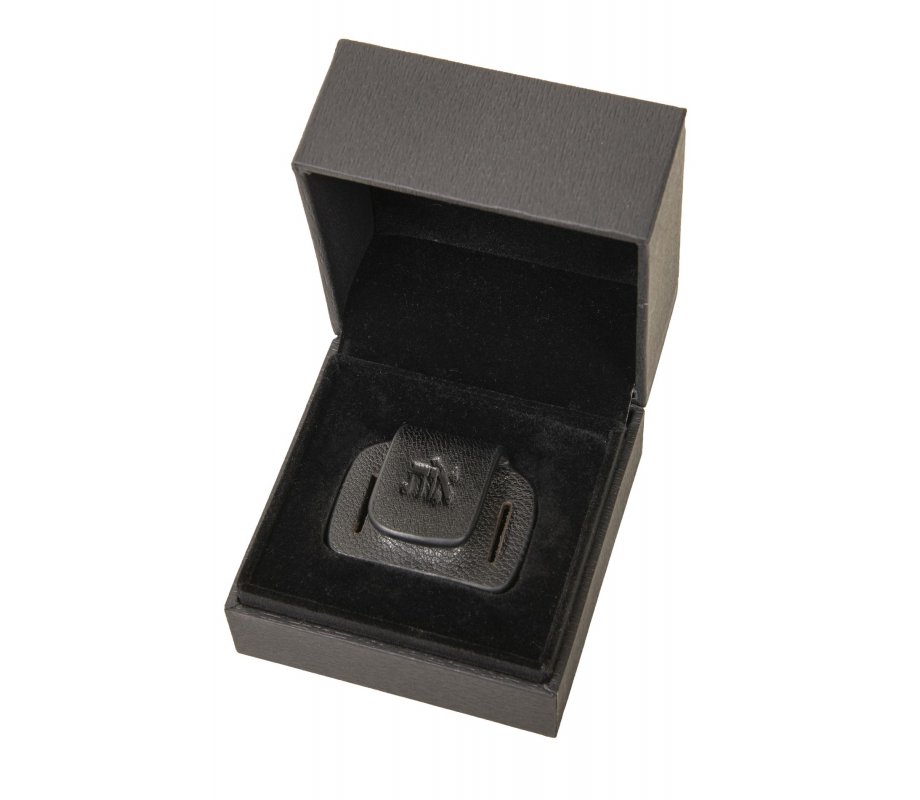 Black Leather Magnetic Tefillin Hand Strap Holder