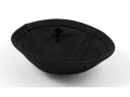 Black Linen Design Cloth Kippah with Attached Clip