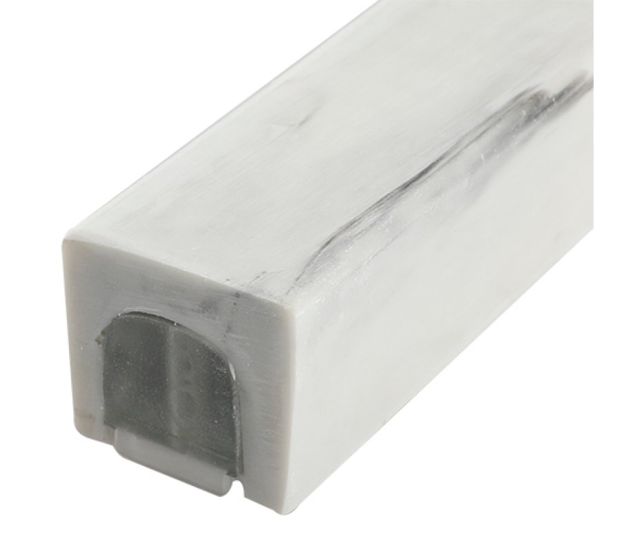 Black Polyresin Mezuzah Case, Shema Yisrael Prayer Words - Gold Shin