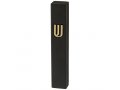Black Polyresin Mezuzah Case with Stone Effect, Gold Shin - For Scroll 12 cm