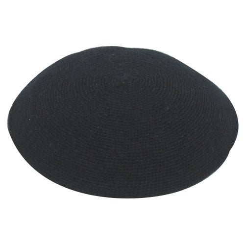 Black Premium DMC knitted Kippah