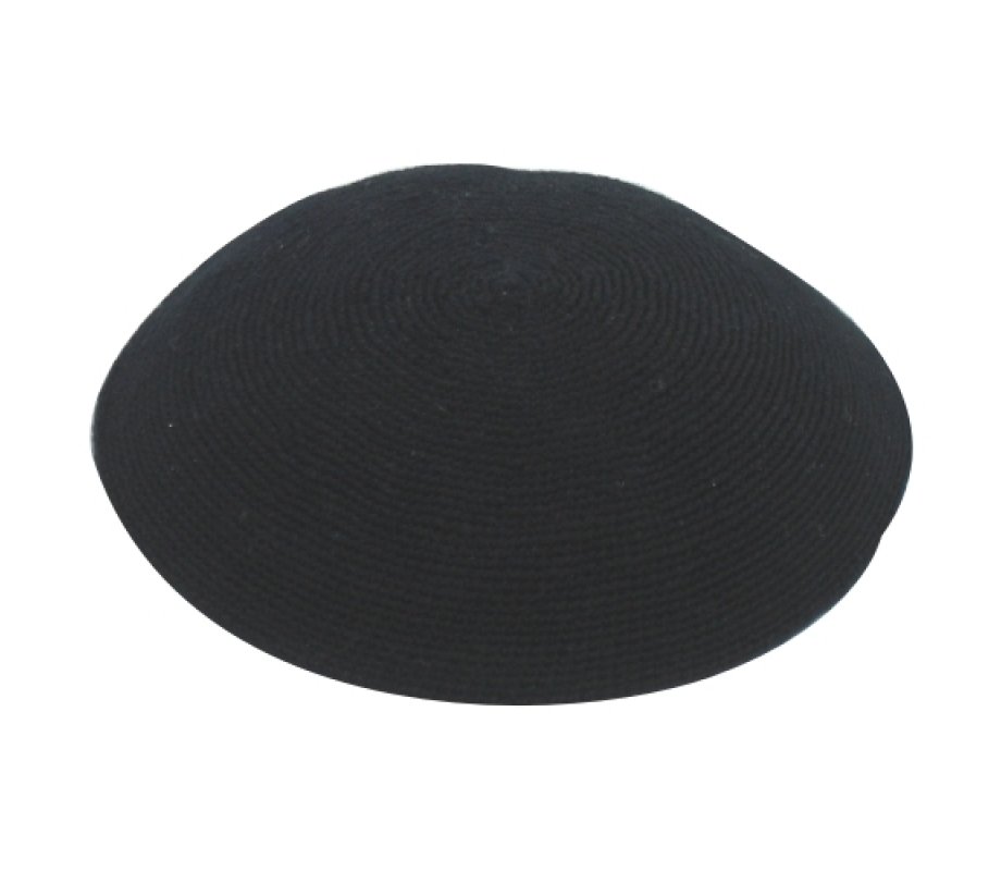 Black Premium DMC knitted Kippah