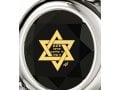 Black Shema Star of David Heart Pendant By Nano - Silver
