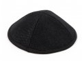 Black Textured Cloth Kippah with Attached Clip