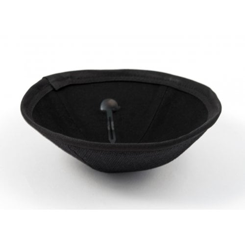 Black Textured Cloth Kippah with Attached Clip