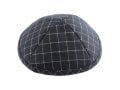 Black and White Cotton Fabric Kippah - Checkered Design